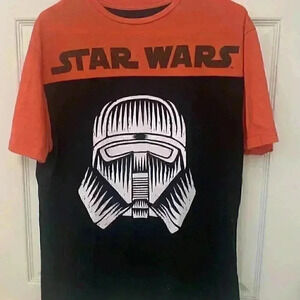 Disney Parks Men's Star Wars Orange and Black Storm Trooper T-Shirt Size Medium